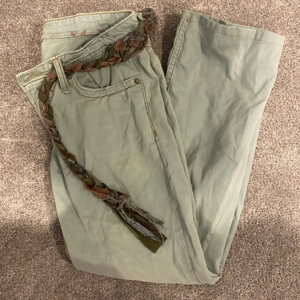 Light Wash Jeans with Braided Belt